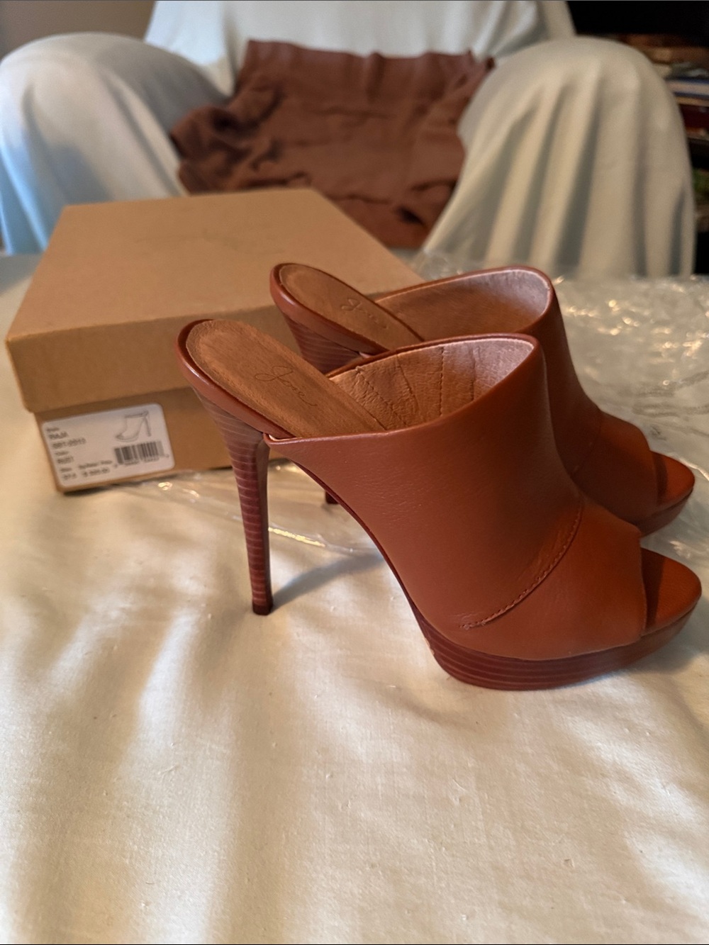 Joie Brown Open-Toe High Heel Mule
